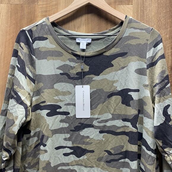 Carolina Belle NWT Olive green Camo Tunic - Picture 2 of 4
